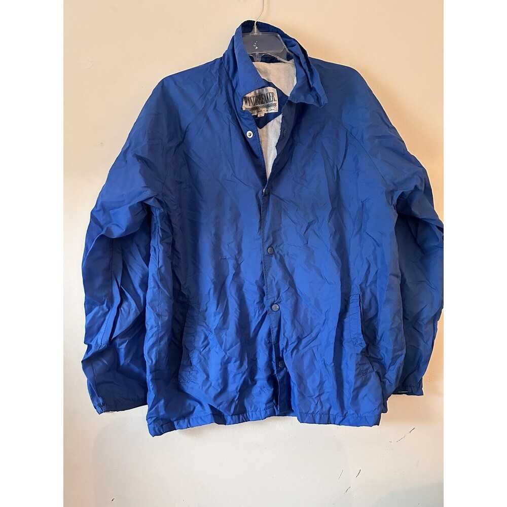 Windbreaker Brand Jacket Vintage 90's Blue Nylon Adult Large VTG
